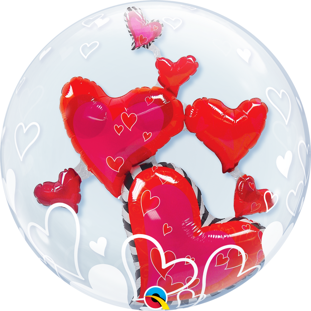 Lovely Floating Hearts Bubble Balloon