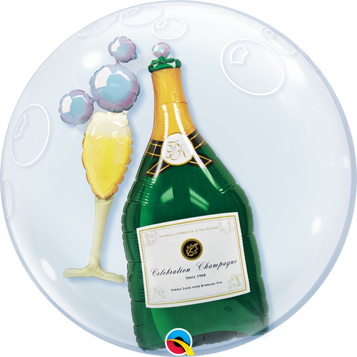 Bubbly Wine Bottle & Glass Bubble Balloon