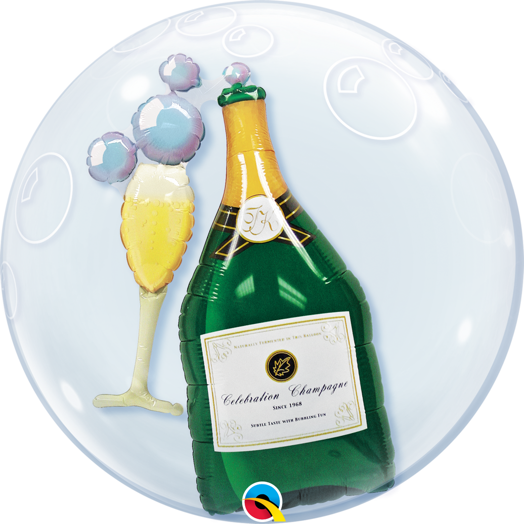 Bubbly Wine Bottle & Glass Bubble Balloon