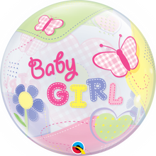 Load image into Gallery viewer, Baby Girl Butterflies Bubble Balloon
