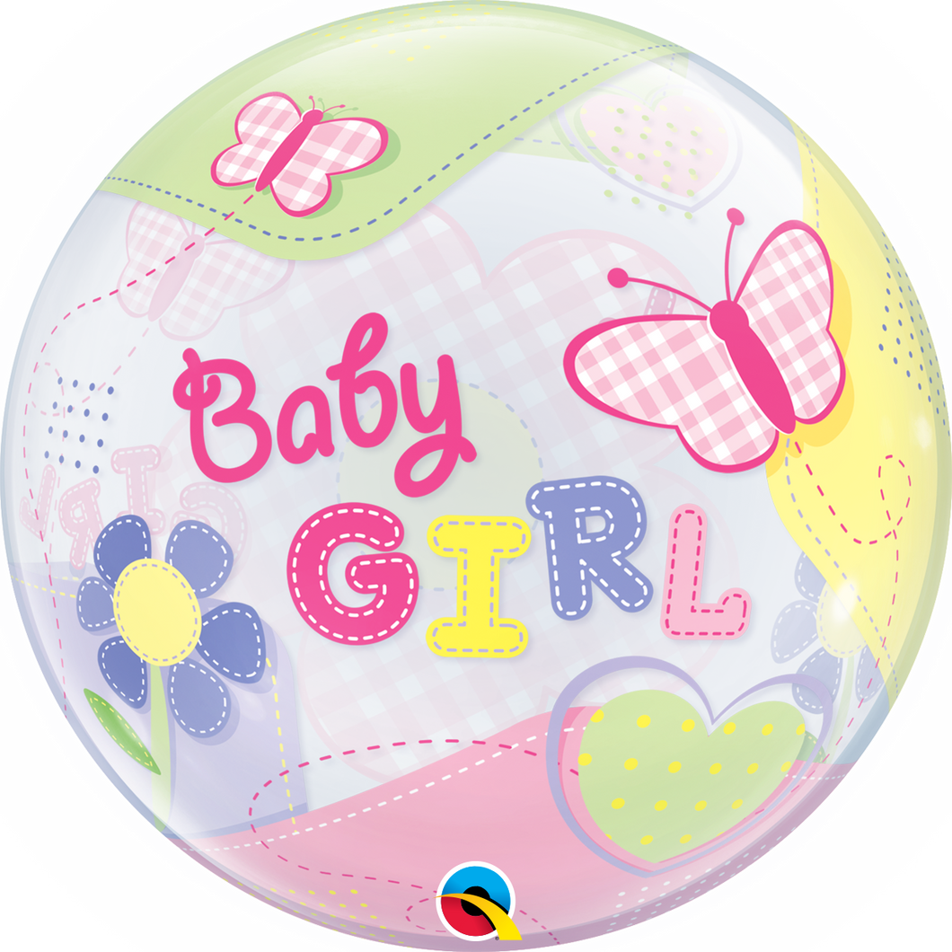 Baby Girl Butterflies Bubble Balloon