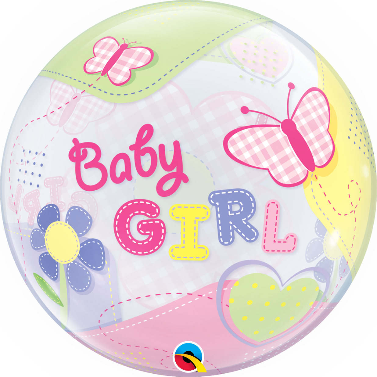 Baby Girl Butterflies Bubble Balloon
