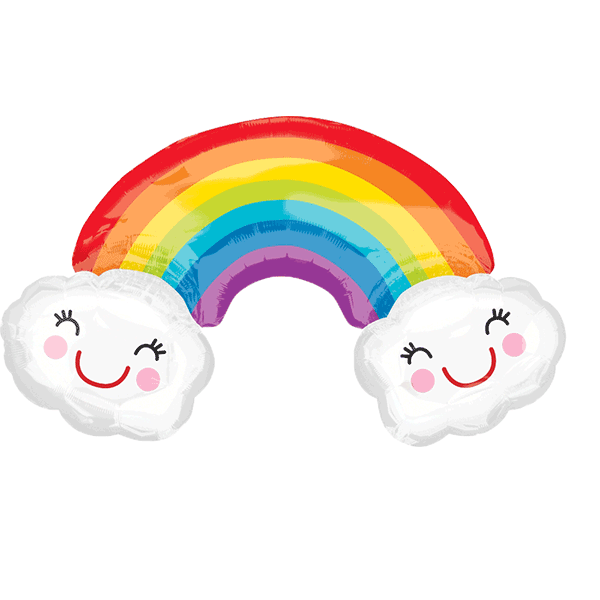 Rainbow with Clouds Supershape Balloon