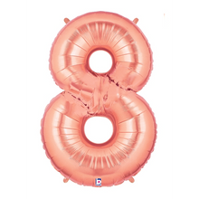Load image into Gallery viewer, Rose Gold Number 0-9 Megaloon Balloon Numbers
