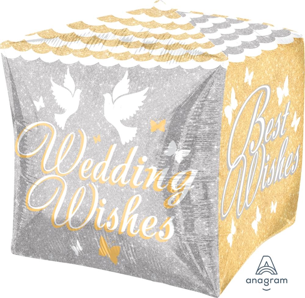 Shimmering Wedding Wishes Cube Balloon