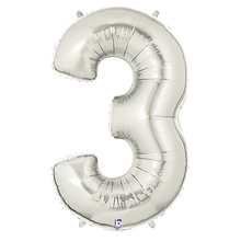 Load image into Gallery viewer, Silver Number 0-9 Foil Balloon Letters
