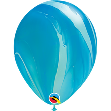 Load image into Gallery viewer, Qualatex Superagates latex balloons 11&quot; blue rainbow
