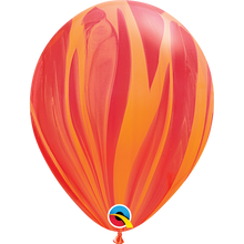 Load image into Gallery viewer, Qualatex Superagates latex balloons 11&quot; red orange rainbow
