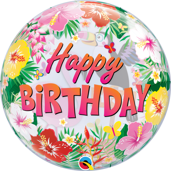 Tropical Birthday Party Bubble Balloon