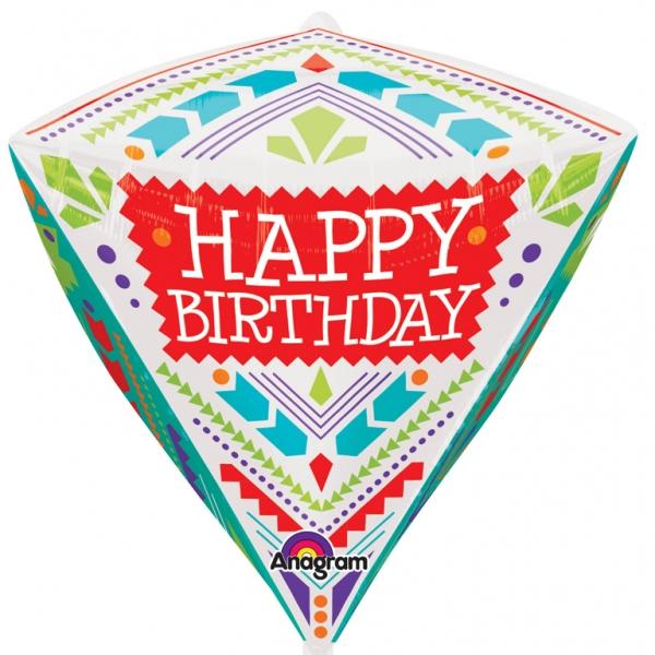 Scandi Happy Birthday Diamond Balloon