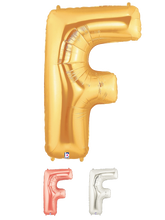 Load image into Gallery viewer, Gold Letter F Foil Balloon Letters
