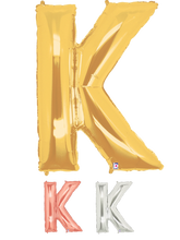 Load image into Gallery viewer, Gold Letter K Foil Balloon Letters
