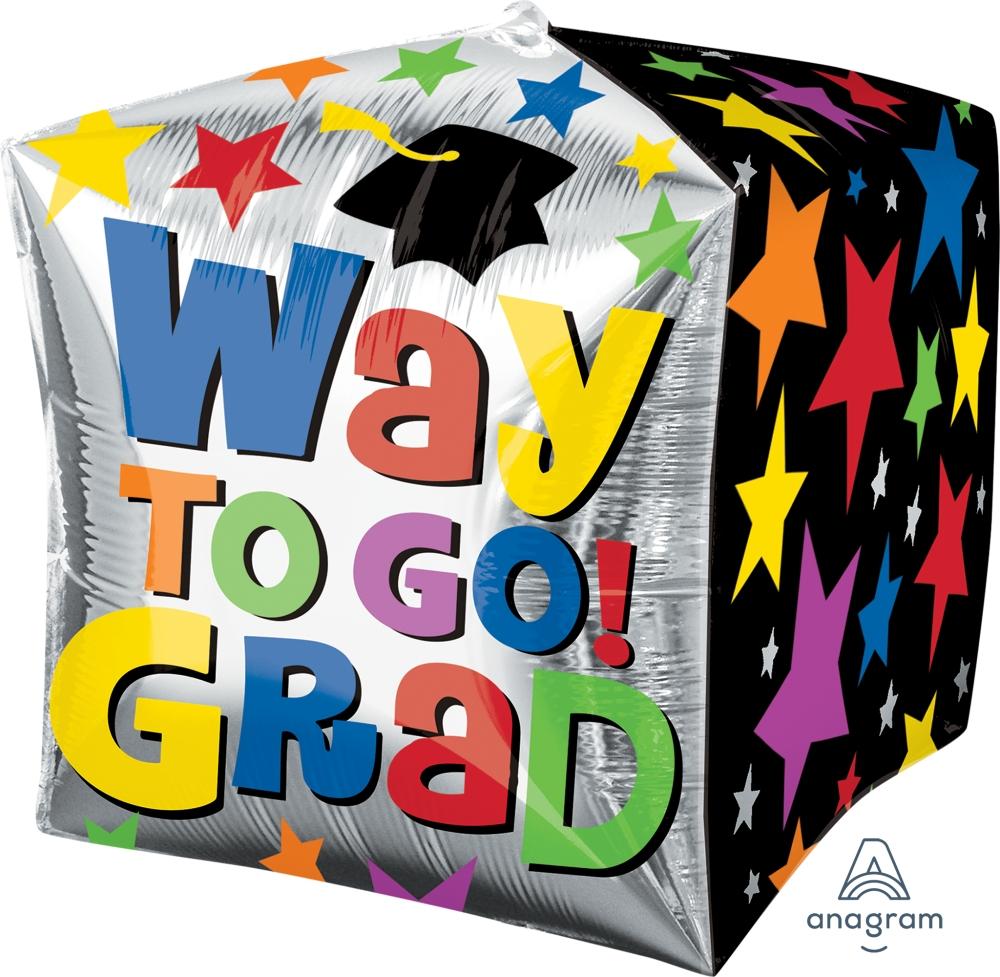 Way To Go Grad Stars Cubez Balloon