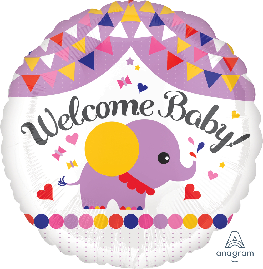 Welcome Baby Streamers Balloon